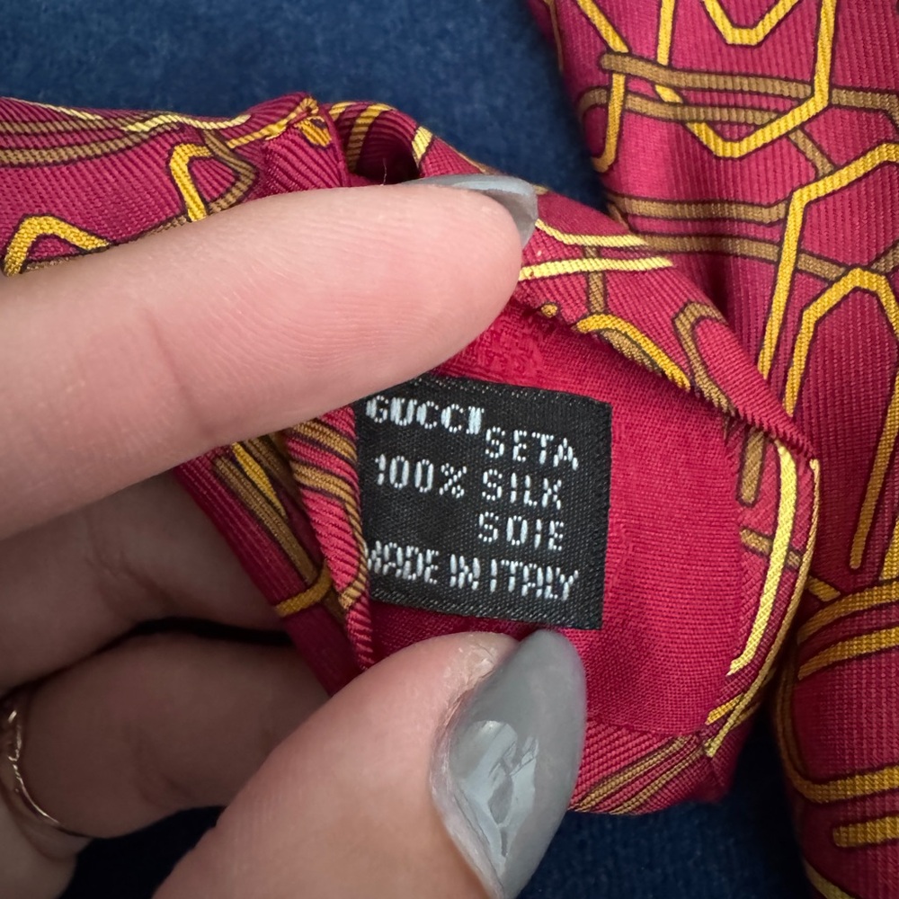 Gucci Men’s 100% Seta Silk Tie Made In Italy - Picture 4 of 8